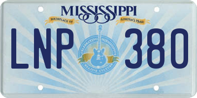 MS license plate LNP380