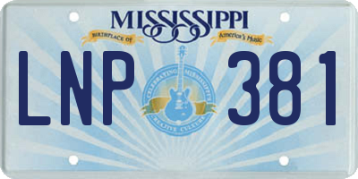 MS license plate LNP381