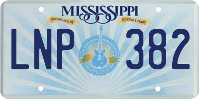 MS license plate LNP382