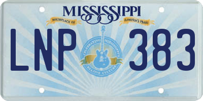 MS license plate LNP383