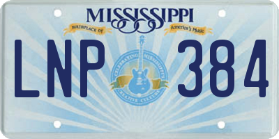 MS license plate LNP384