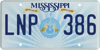 MS license plate LNP386