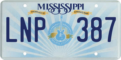 MS license plate LNP387