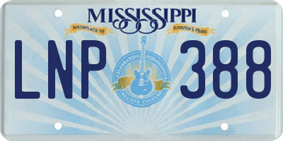 MS license plate LNP388