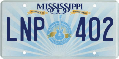 MS license plate LNP402