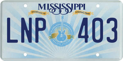 MS license plate LNP403