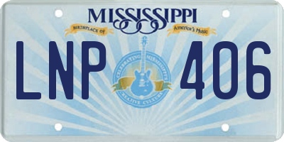 MS license plate LNP406