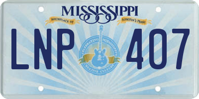 MS license plate LNP407
