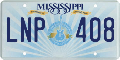 MS license plate LNP408