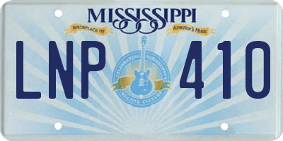 MS license plate LNP410