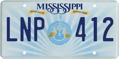 MS license plate LNP412