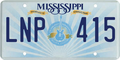 MS license plate LNP415