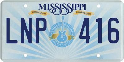 MS license plate LNP416