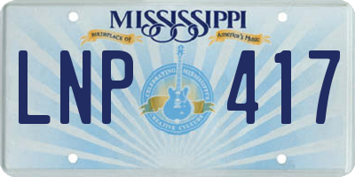 MS license plate LNP417