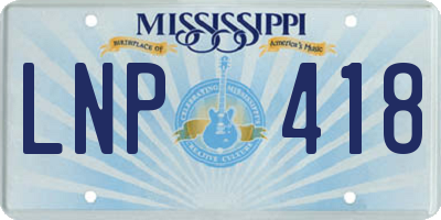 MS license plate LNP418