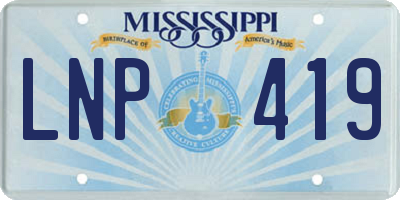 MS license plate LNP419