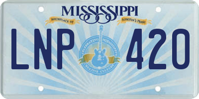 MS license plate LNP420