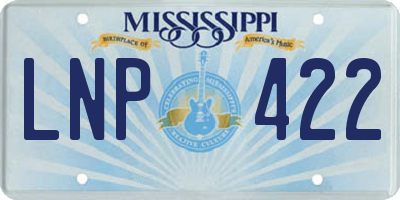 MS license plate LNP422