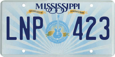 MS license plate LNP423
