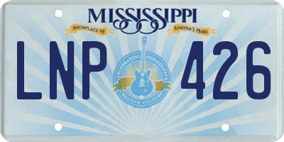 MS license plate LNP426