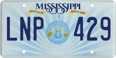MS license plate LNP429