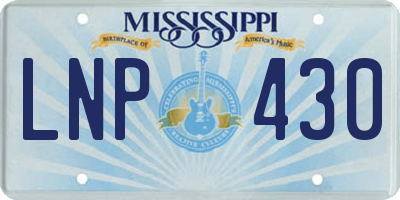 MS license plate LNP430