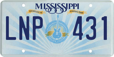 MS license plate LNP431