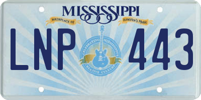 MS license plate LNP443