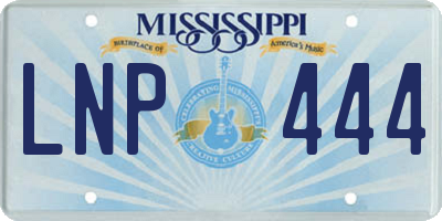 MS license plate LNP444