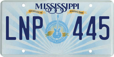 MS license plate LNP445