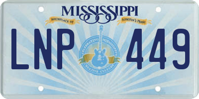 MS license plate LNP449