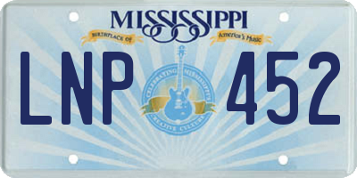 MS license plate LNP452