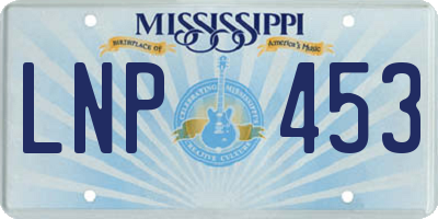 MS license plate LNP453