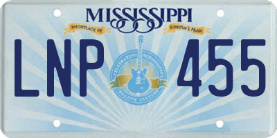 MS license plate LNP455