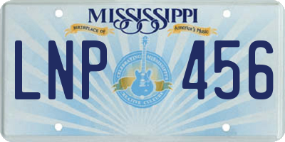 MS license plate LNP456