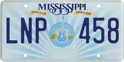 MS license plate LNP458