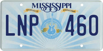 MS license plate LNP460
