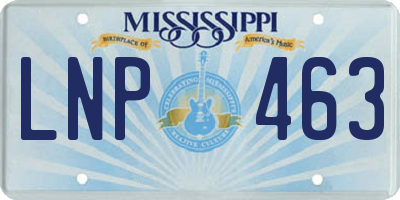 MS license plate LNP463