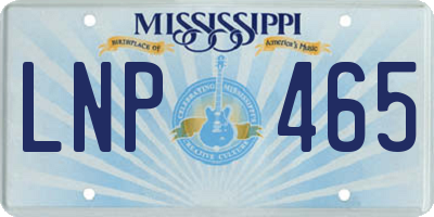 MS license plate LNP465