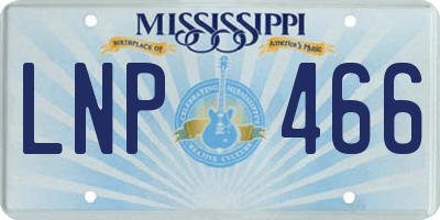 MS license plate LNP466