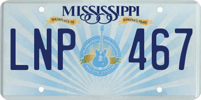 MS license plate LNP467