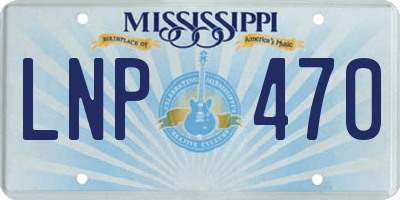 MS license plate LNP470