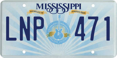 MS license plate LNP471