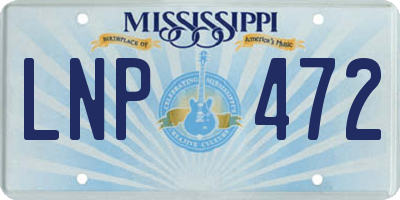MS license plate LNP472