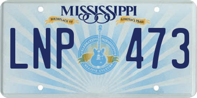 MS license plate LNP473