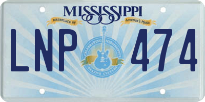 MS license plate LNP474