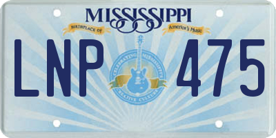 MS license plate LNP475