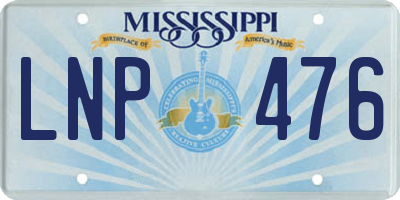 MS license plate LNP476