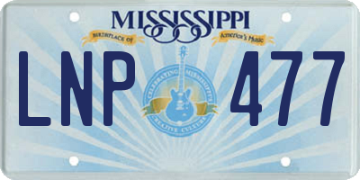 MS license plate LNP477