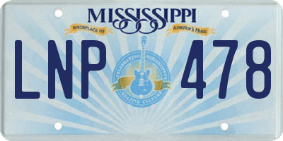 MS license plate LNP478